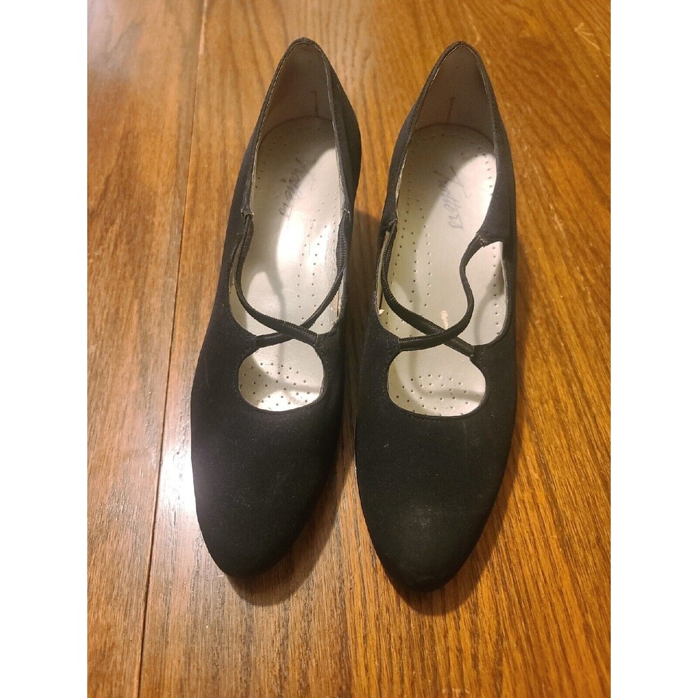 Trotters Jamie Womens Black kidskin leather pump Shoes 7 Narrow